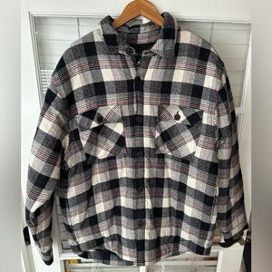 AG Adriano Goldschmied Black and White Plaid Jacket